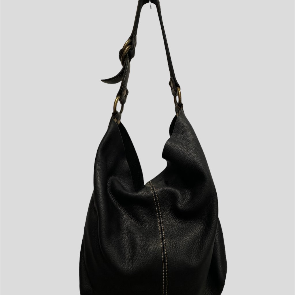 Lucky Brand Large Hobo Black Soft Leather Shoulder Bag